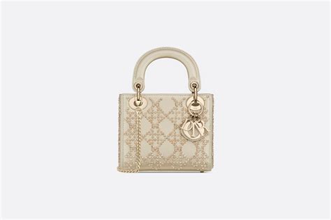 lady dior mini champagne metallic|Mini Dior Or Lady Dior Bag Metallic Platinum.